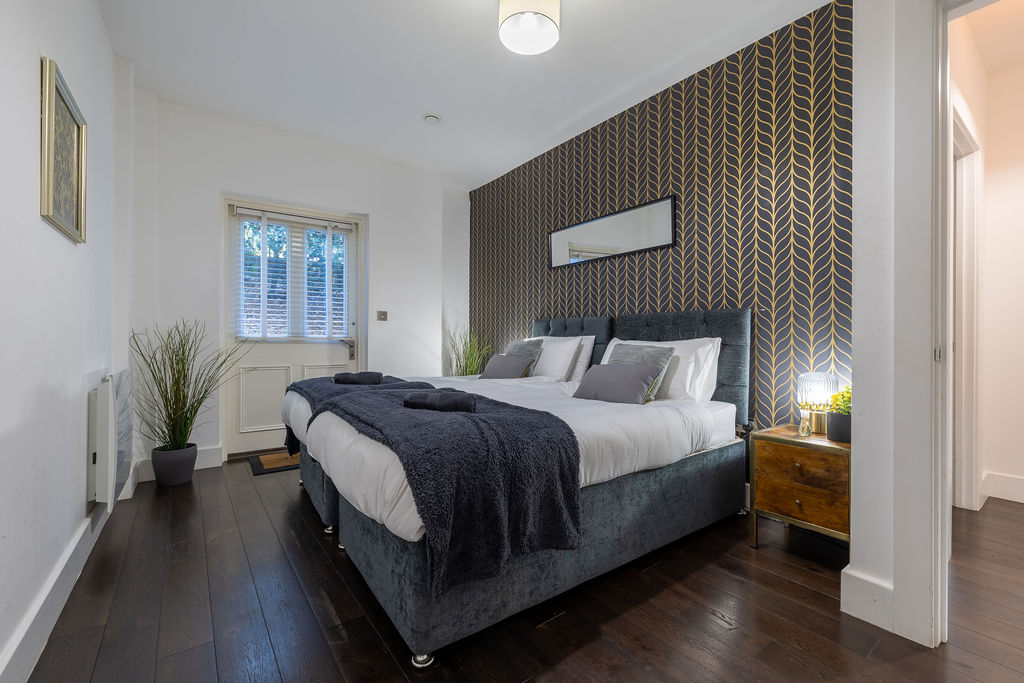 Main bedroom in the two bedroom Reading apartment