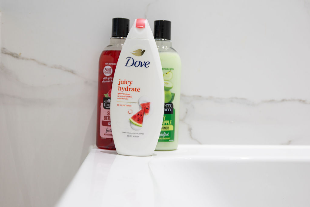 Complimentary toiletries in the three bedroom Reading apartment